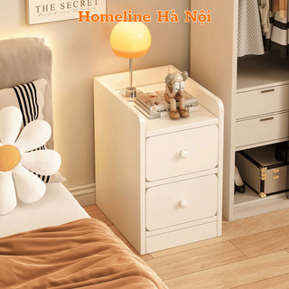Tủ tab kê đầu giường 2 ngăn kéo HOMELINE, kệ để đồ trang điểm lắp ghép tiện lợi chất liệu gỗ MDF phủ melamin