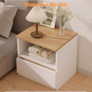 Tủ tab kê đầu giường nhiều ngăn kéo HOMELINE, kệ để đồ trang điểm lắp ghép tiện lợi chất liệu gỗ MDF phủ melamin - D52