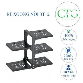 Kệ Để Nồi Chảo 3T+2 Có Thể Điều Chỉnh Để Gầm Bếp, Bệ Bếp, Kệ Bếp Đa Năng (GVQ store)