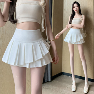 Chân Váy Xếp Ly 2 Tầng Xẻ Tà Vạt Trước, Chân Váy Dáng Ngắn Xòe Lolita Đẹp 3 Màu Basic Dễ Phối Đồ Siêu Xinh