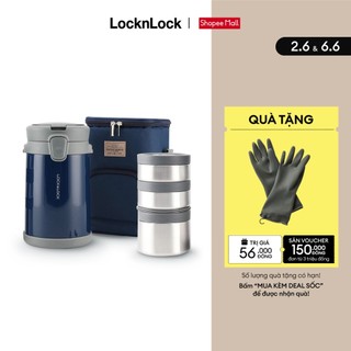 Bộ hộp cơm giữ nhiệt kèm muỗng nĩa Lock&Lock Easy Carry 2.0L LHC8039