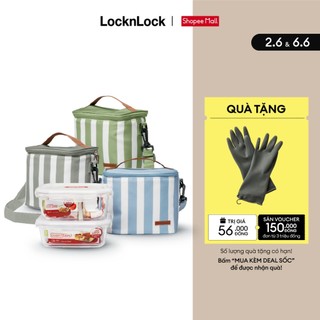 Bộ túi hộp cơm thủy tinh Lock&Lock 3EA - LLG428S2 (3 màu)