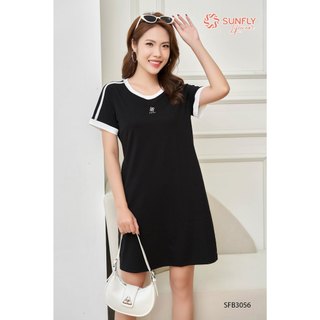 SFB3056 ĐẦM NỮ COTTON DÁNG SUÔNG THỂ THAO