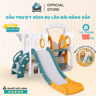 Cầu trượt xích đu VIP tải trọng 100kg siêu dày dặn, Cầu trượt xích đu cho bé hàng nhập khẩu nhựa nguyên sinh