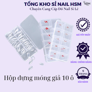 Hộp đựng móng giả, đá - Hộp 10 ô đựng nail - Phụ kiện đồ nail