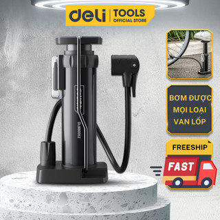 Bơm Xe Đạp Deli Đạp Chân Chính Hãng - Siêu Nhẹ, Dễ Dàng Di Chuyển - Áp Suất Cao - DL880002