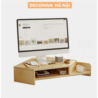 Kệ để màn hình máy tính có ngăn để đồ tiện lợi DECOMAN bằng gỗ MDF phủ melamin cao cấp thương hiệu chống gù, cận - D36