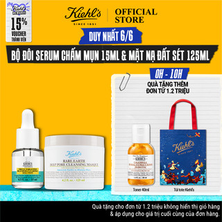 Bộ Serum chấm mụn Kiehl's Truly Targeted Blemish - Clearing Solution 15ml và Mặt nạ đất sét 125ml