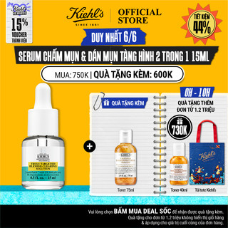 Serum chấm mụn & dán mụn tàng hình 2in1 giúp dịu vết mụn trong 2H Kiehl's Truly Targeted Blemish-Clearing Solution 15ml