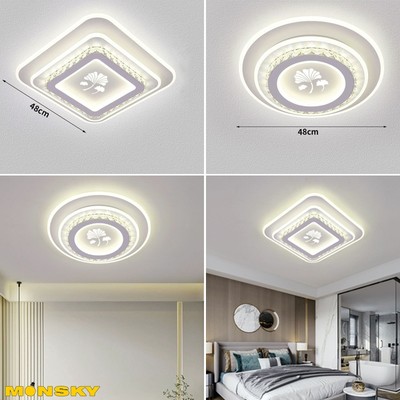Đèn ốp trần MONSKY OLYSA 50cm, 40cm hiện đại cao cấp ánh sáng vàng cực đẹp 3 màu ánh sáng