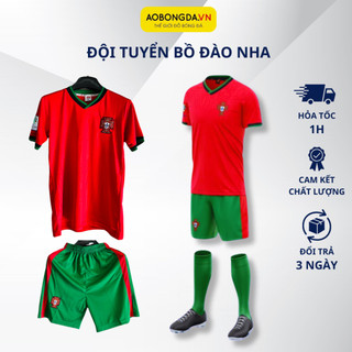Bộ Áo Bóng Đá Đội Tuyển BỒ ĐÀO NHA Áo Đấu BỒ ĐÀO NHA Sân Nhà Euro Mùa Giải 2024 2025 Vải Xịn Chất Liệu Cao Cấp