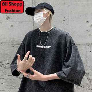 Áo Wash Thun Loang đen BURBERRY / Áo phông nam BURBERRY 100% cotton basic form rộng,unisex Bii Shopp