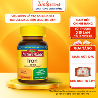 Viên uống bổ sung sắt cho bà bầu Nature Made Iron 365 viên nhập khẩu