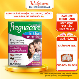 Viên uống tăng khả năng thụ thai, bổ trứng cho nữ và bổ tinh trùng cho nam Pregnacare Him and Her Conception 60 viên