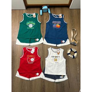 Bộ ba lỗ ChiuChiu dáng thể thao chất cotton Size 3-7Y(13-25kg)