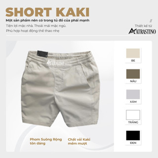 Quần short kaki nam Atrastino co giãn dầy dặn mềm mịn form ngắn trên gối trẻ trung short001
