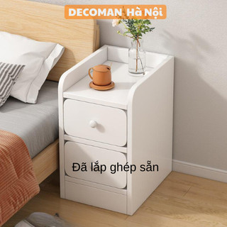 Tủ tab kê đầu giường có 2 ngăn kéo, kệ để đồ trang điểm, sách vở...trang trí phòng bằng gỗ phủ melamin DECOMAN - D41
