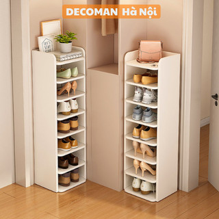 Giá kệ để giày dép đứng 3 5 7 tầng bằng gỗ MDF đa năng thương hiệu thông minh giúp tiết kiệm không gian DECOMAN -D09