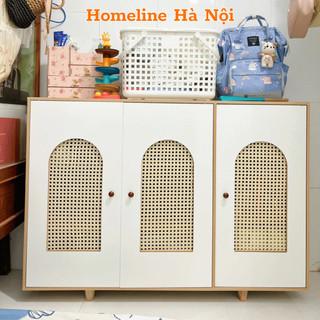 Tủ giày 3 cánh mây bằng gỗ kích thước lớn, kệ để đồ nhiều tầng Homeline lắp ghép tiện lợi BH 12 tháng lỗi 1 đổi 1 - D55