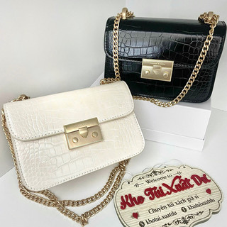 Túi nữ cê ka đeo vai + đeo chéo vân da rắn form nhỏ gọn