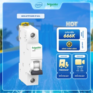 Cầu dao tự động MCB A9K27110 Schneider dòng cắt 6kA 1 pha 10A Acti9 | Aptomat bảo vệ an toàn MCB A9K27110 Schneider