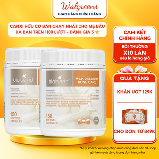 Combo 2 hộp viên sữa bổ sung canxi Bio Island Milk Calcium Bone Care hỗ trợ sự phát triển hệ xương 150 viên