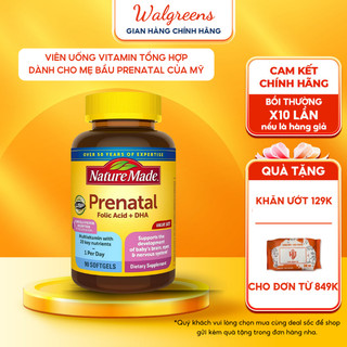 Vitamin tổng hợp dành cho phụ nữ Nature Made Acid Folic + DHA giúp tăng cường sức khỏe phụ nữ 150 viên