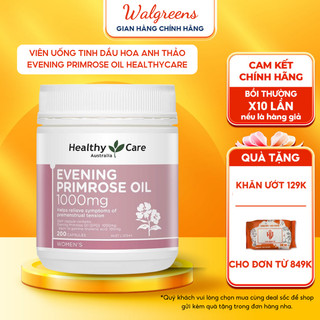 Tinh dầu hoa anh thảo Healthy Care điều hòa nội tiết, giúp đẹp da, tóc, móng Evening primrose oil 200 viên