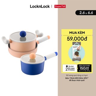 Nồi chảo nhôm chống dính phủ ceramic Lock&Lock Rolling Pop có nắp thủy tinh 16-18-22cm bếp từ, bếp điện, gas, hồng ngoại