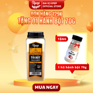 Tỏi Bột Tự Nhiên Vipep Hũ Nhựa 600g - Gia vị Vipep