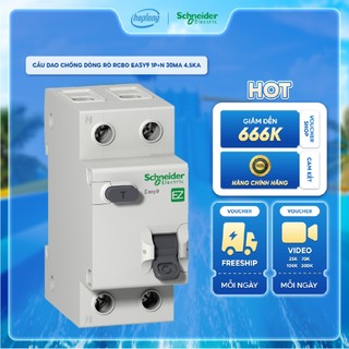 Cầu Dao Chống Giật Chống Dòng Rò Aptomat RCBO Easy9 Schneider EZ9D34632 1P+N, 32A, 4.5kA, 30mA