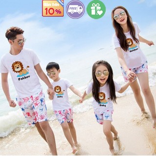 Áo phông gia đình 4 người set đôi bố mẹ và bé áo gia đình 3 4 5 người set áo gia đình đi biển -gd1431