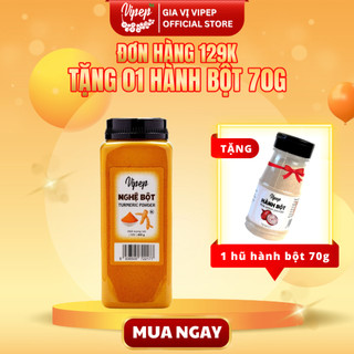 Nghệ Bột Tự Nhiên Vipep Hũ Nhựa 400g - Gia vị Vipep