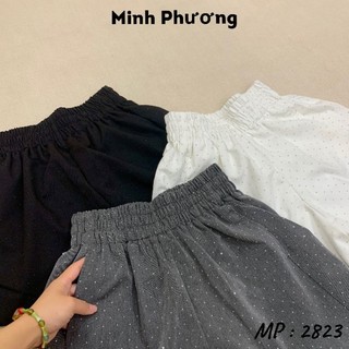 Quần sooc cạp chun đính đá hàng QC