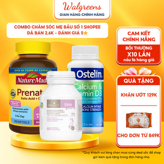 Combo sản phẩm chăm sóc sức khỏe mẹ bầu Bioisland, Prenatal, Ostelin đầy đủ chất dinh dưỡng mẹ khoẻ bé thông minh