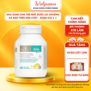 DHA cho bé Bio Island DHA For Kids giúp phát triển trí não bộ và hệ thần kinh cho trẻ 60 viên của Úc