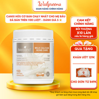 Canxi hữu cơ cho bà bầu Bioisland Milk Bon Care bổ sung canxi an toàn cho quá trình mang thai 150 viên của Úc