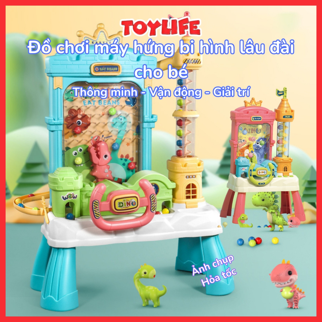 Đồ chơi máy hứng bi hình lâu đài cho bé máy hứng đậu trẻ em trò chơi hứng bóng bộ đồ chơi bắt bóng có đèn nhạc TOYLIFE