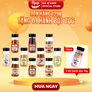 Bộ Sản Phẩm Gia Vị Vipep, gia vị nấu ăn hành bột, tỏi bột, ớt, ngũ vị hương, tiêu, quế, sả bột, ngò