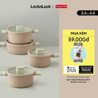 Nồi nhôm chống dính Suit Lock&Lock (Có thể sử dụng bếp từ) - Màu hồng - CSU1