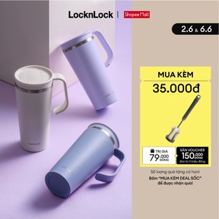 Bình giữ nhiệt Lock&Lock Daily Handle Tumbler 600ml sơn tĩnh điện nắp trượt tích hợp tay cầm LHC4330