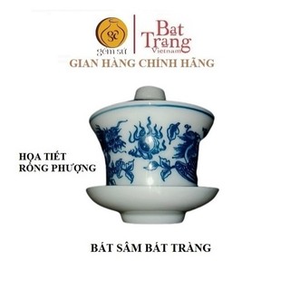 Bát sâm men lam bầy ban thờ cỡ nhỏ D7,5cm gốm sứ Bát Tràng