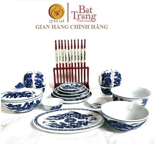 Bộ bát đĩa thờ cúng tuyệt đẹp gốm sứ Bát Tràng 17 món