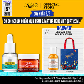 Bộ Serum Chấm Mụn 2in1 Kiehl's Truly Targeted Blemish-clearing Solution 15ml và Mặt Nạ Nghệ Việt Quất 28ml