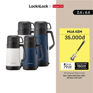 Bình giữ nhiệt Lock&Lock Easy Outdoor Vacuum Bottle 1.2L và 1.8L có nắp cốc và dây đeo vai