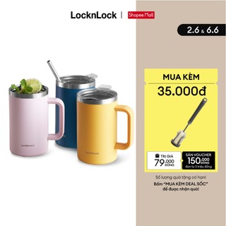 Cốc giữ nhiệt Lock&Lock Flat Table Mug 730ml LHC4320 - Màu xanh cổ vịt, tím, vàng