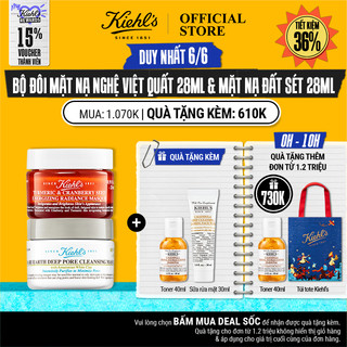 Bộ đôi mặt Nạ Nghệ Việt Quất và Đất Sét Kiehl's 28ml