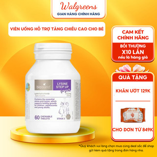 Viên uống tăng chiều cao cho trẻ 60 viên của Úc Bioisland Lysine