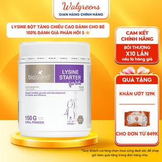 Bột tăng chiều cao cho bé Bioisland Lysine starter for kids 150g giúp trẻ ăn ngon, tăng chuyển hóa của Úc