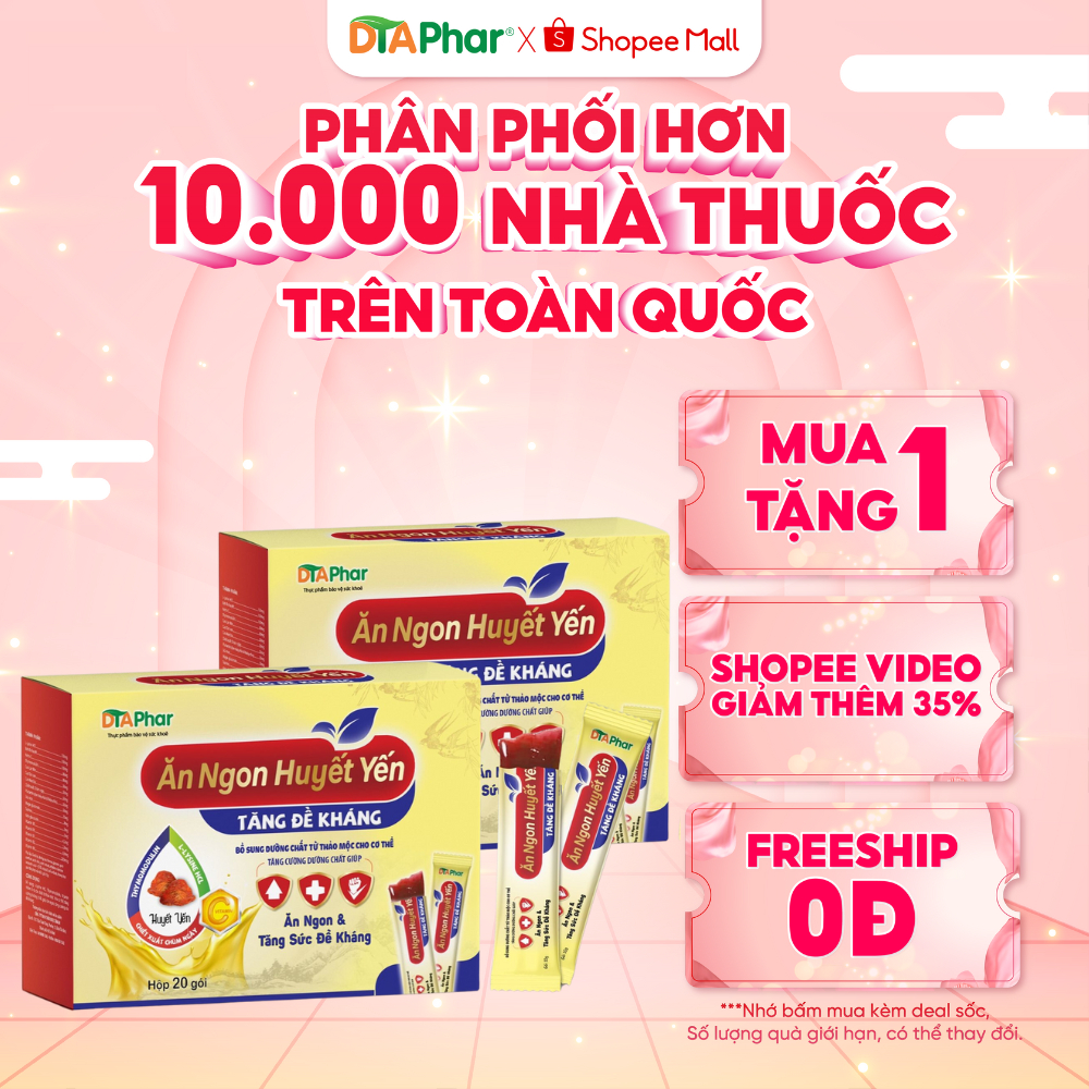 Thạch ăn ngon Huyết yến hỗ trợ tăng đề kháng giúp bé ăn ngon giảm mệt mỏi do kén ăn Hộp 20 gói